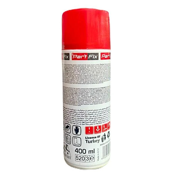 کارتون 25 عددی اسپری چسب 123 پارت فیکس مدل asp 400 حجم 400 میلی لیتر